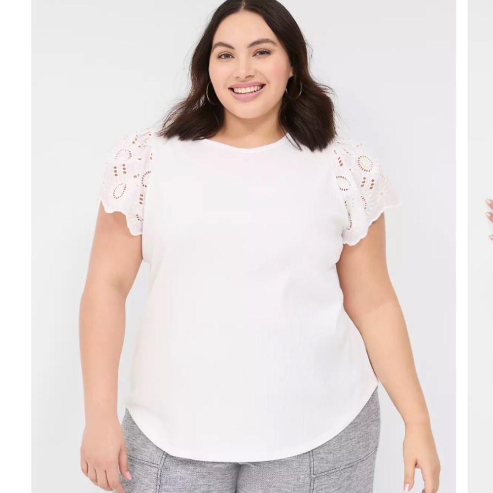 Lane Bryant Flutter Sleeve Crew NeckTop 14/16